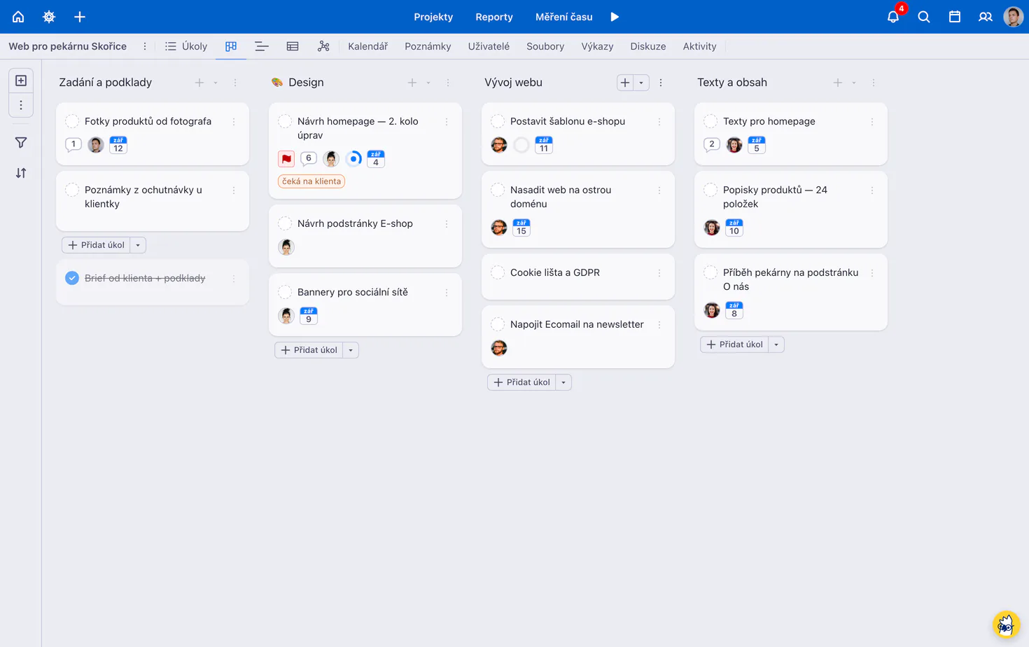 Kanban projektu v novém vzhledu Freela