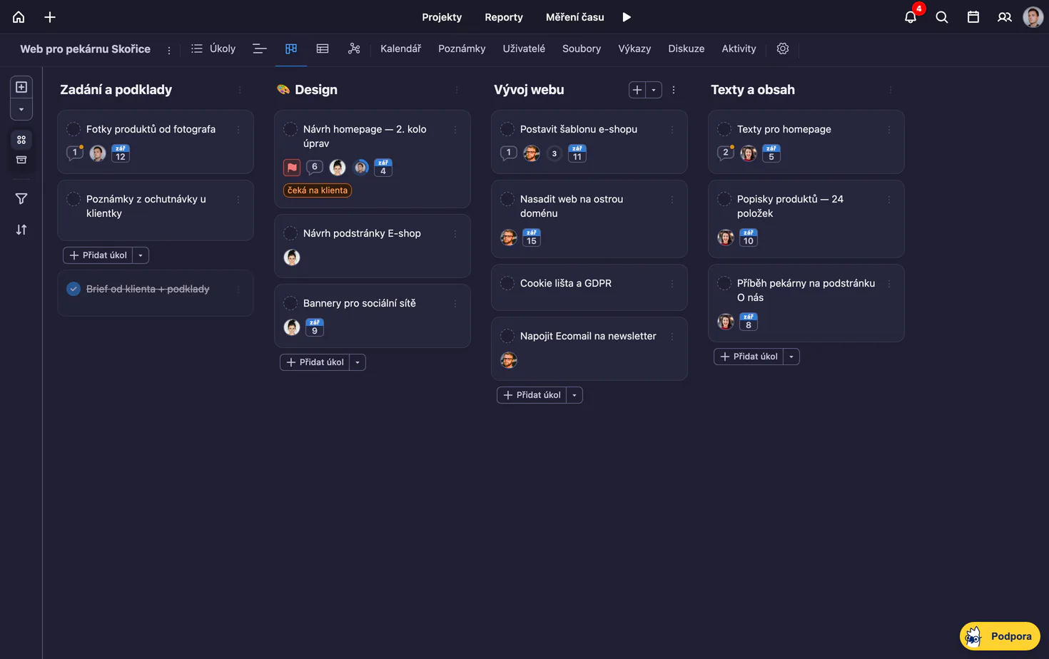 Neuer Freelo-Look im Dark Mode